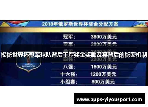 揭秘世界杯冠军球队背后丰厚奖金奖励及其背后的秘密机制